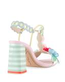 Lilico Floral Mid-Heel Sandal, Pearl Blue