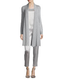 Emma Liquid Satin Cropped Pants, Platinum
