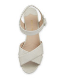 Crisscross Leather Platform Sandal, Talco