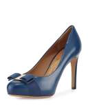 Pimpa C Leather Bow Pump, Pacific