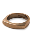 Men's Brushed Golden Round Ring
