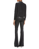 Elisha Silk Wrap Blouse, Black