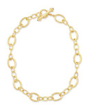Hammered 19k Garda Link Necklace, 17"L