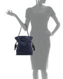 Flamenco Small Knot Bucket Bag, Navy