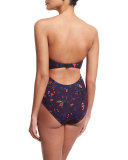 Plunge-Neck Floral-Print One-Piece Swimsuit