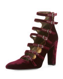Hottamale Strappy Velvet Pump, Bordeaux