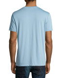 Lindon Cotton V-Neck T-Shirt, Pale Blue