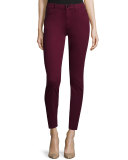 Sateen Skinny Jeans, Burgundy
