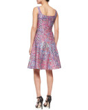 Machu Picchu Sleeveless V-Neck Printed Midi Dress