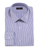 Gold Label Striped Dress Shirt, Purple/Gray