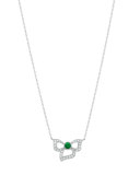 18K Fiorette Emerald & Diamond Pendant Necklace