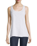 Scoop-Neck Knit Tank, White, Plus Size