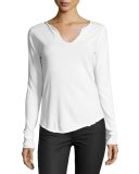 Tunisien Strass Skull Long-Sleeve Tee, White