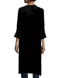 Talvia Velvet Midi Coat, Black