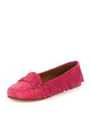 Suede Fringed Moccasin, Rose