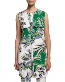 Love Kimono Printed Shift Dress, Green