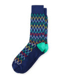 Acid Block Diamond-Pattern Socks
