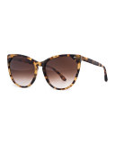Swappy Cat-Eye Sunglasses, Tortoise