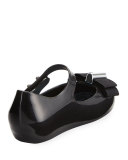 Ultragirl Grosgrain-Bow Mary Jane Jelly Flat, Black, Toddler