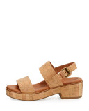 Talia Cork Flatform City Sandal, Neutral