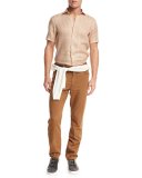 Five-Pocket Straight-Leg Pants, Cognac
