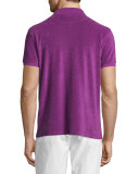 Terry Short-Sleeve Polo Shirt, Purple