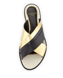 Mirror Crisscross Flat Slide Sandal