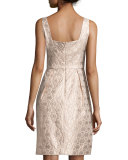 Sleeveless Pleated-Skirt Cocktail Dress, Blush