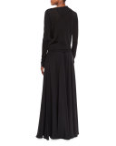 Bennett Fold-Over Collar Top, Black