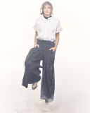 Paillette-Embellished Wide-Leg Pants, Black