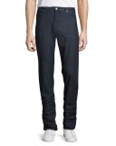 Summertime Straight-Leg Stretch-Denim Jeans, Blue
