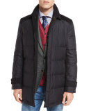Check Three-Button Cashmere Sport Coat, White/Black