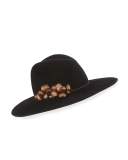 Jeanne Felted Wool Hat, Black/Copper