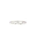 Fireworks Thin Baguette Band Ring in 18k White Gold, Size 6.5
