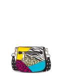 Nomad Small Punk Patchwork Saddle Bag, Black/Multi