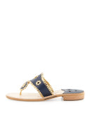 Nantucket Whipstitch Thong Sandal, Midnight/Gold