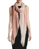 Monique Ombre Metallic Square Scarf, Peach