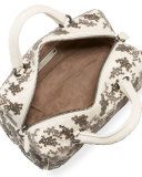 Velvet Bouquet Small Intrecciato Duffel Bag, White