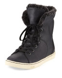 Croft Luxe Quilt Sneaker, Black