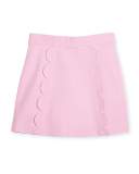 scalloped ponte skirt, pink, size 7-14