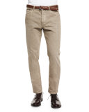Five-Pocket Cotton Pants, Brown
