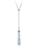 Mustique Milky Aquamarine & Sky Blue Topaz Tassel Necklace