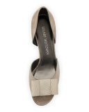 Boatelle Bow Suede Pump, Fossil Gray