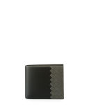 Intrecciato & Smooth Leather Bi-Color Wallet
