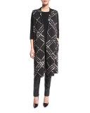 Melange Plaid Long Vest