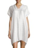 Metallic Slip Lounge Dress, White