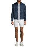Tonal Camo-Print Zip Nylon Jacket, Midnight
