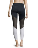 Track Colorblock Leggings W/Mesh Inset