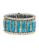 Faceted Chrysocolla Cuff Bracelet