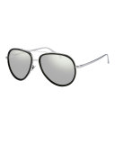 Two-Tone Aviator Sunglasses, White Gold/Platinum